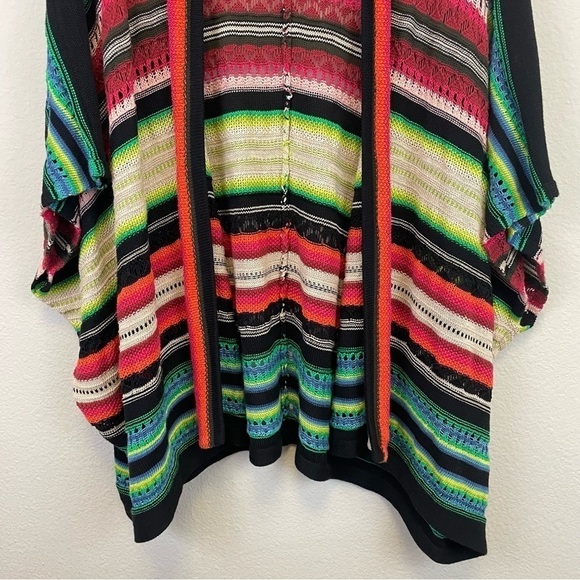 Lauren Ralph Lauren Tribal-Aztec Linen Blend Crochet Open Cardigan Shawl OS - Picture 5 of 10